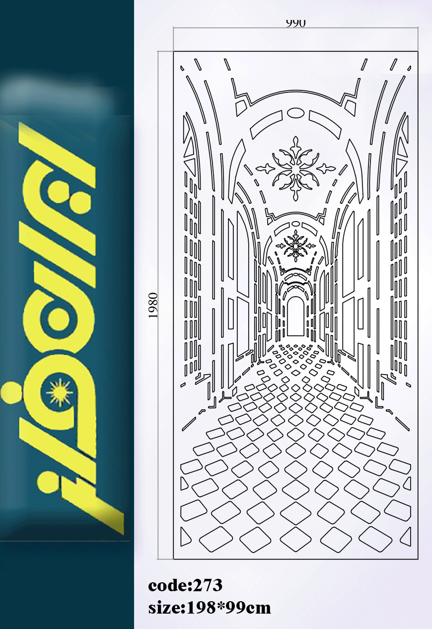 نقشه درب سه بعدی فلزی 273