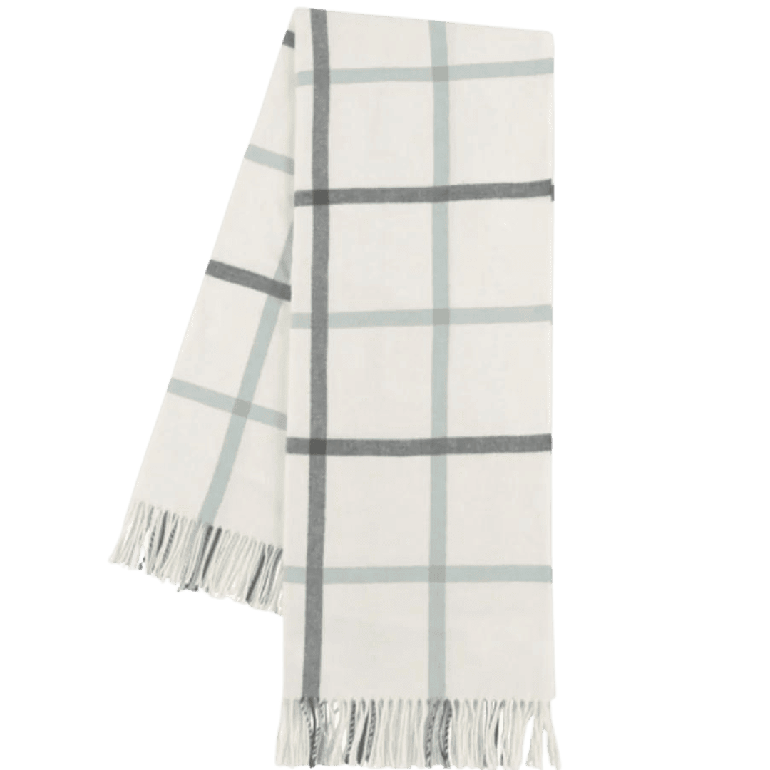 Charcoal & Seaglass Tattersall Plaid Throw