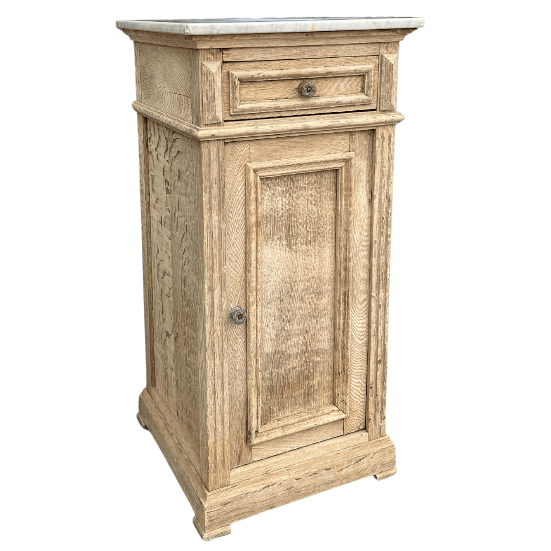 French Bleached Oak Bedside Table