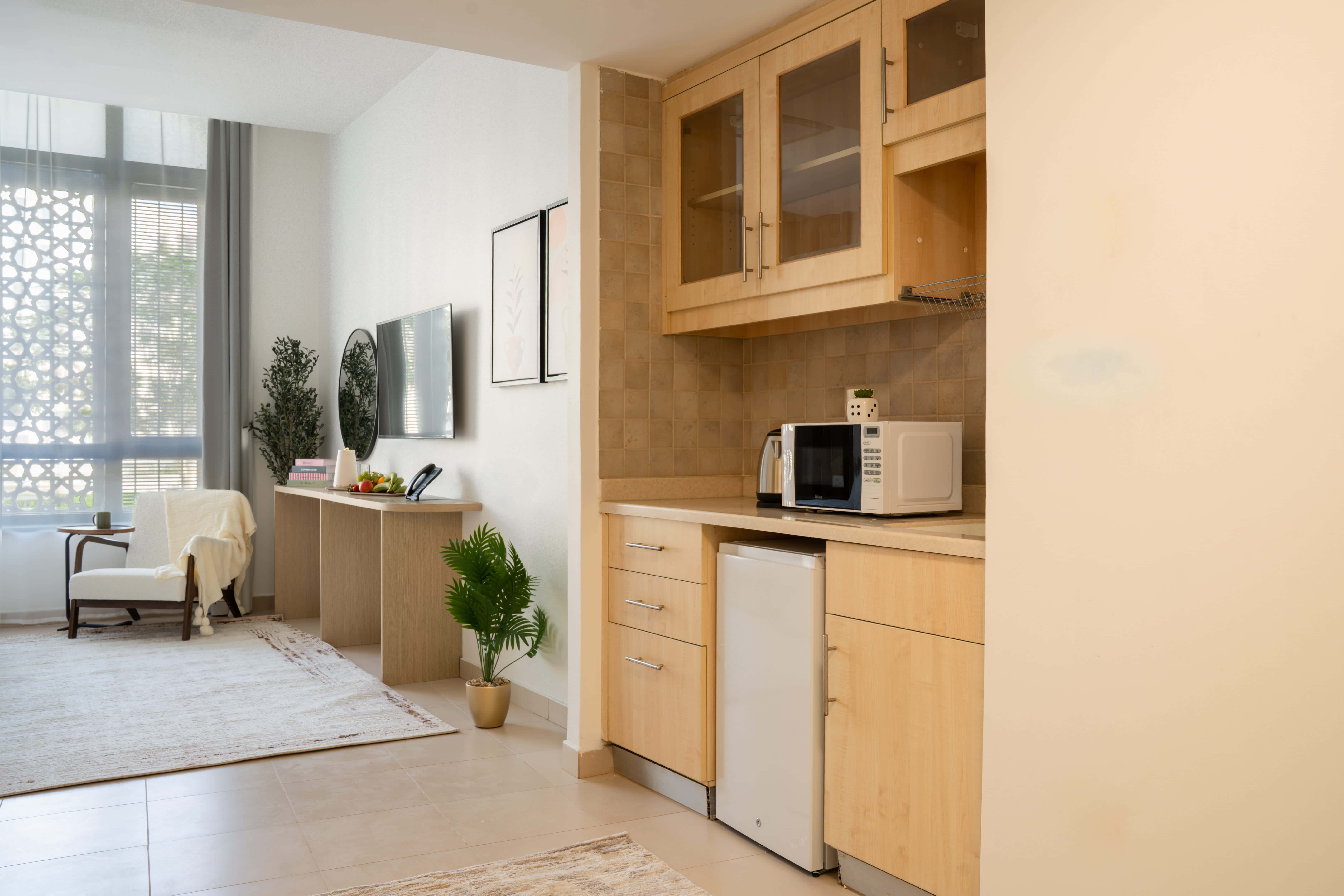 Suite with living room decoration