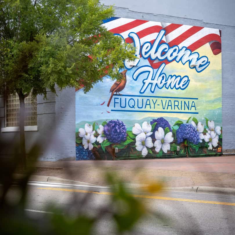 Welcome Home mural in Fuquay-Varina NC