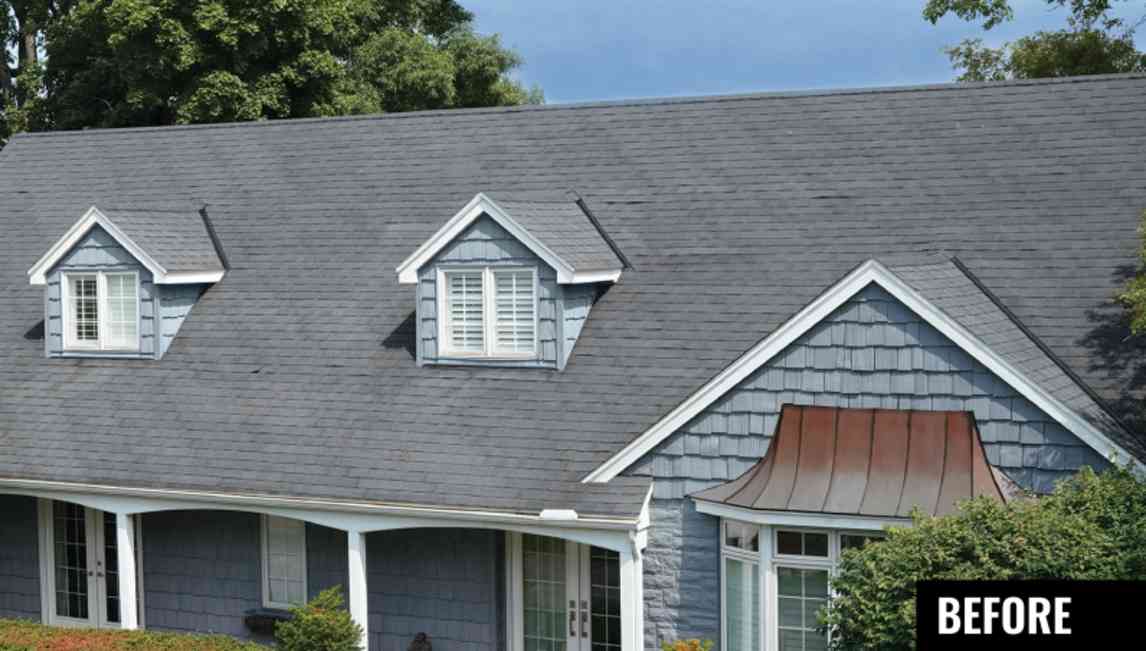 Before picture of roof of house.