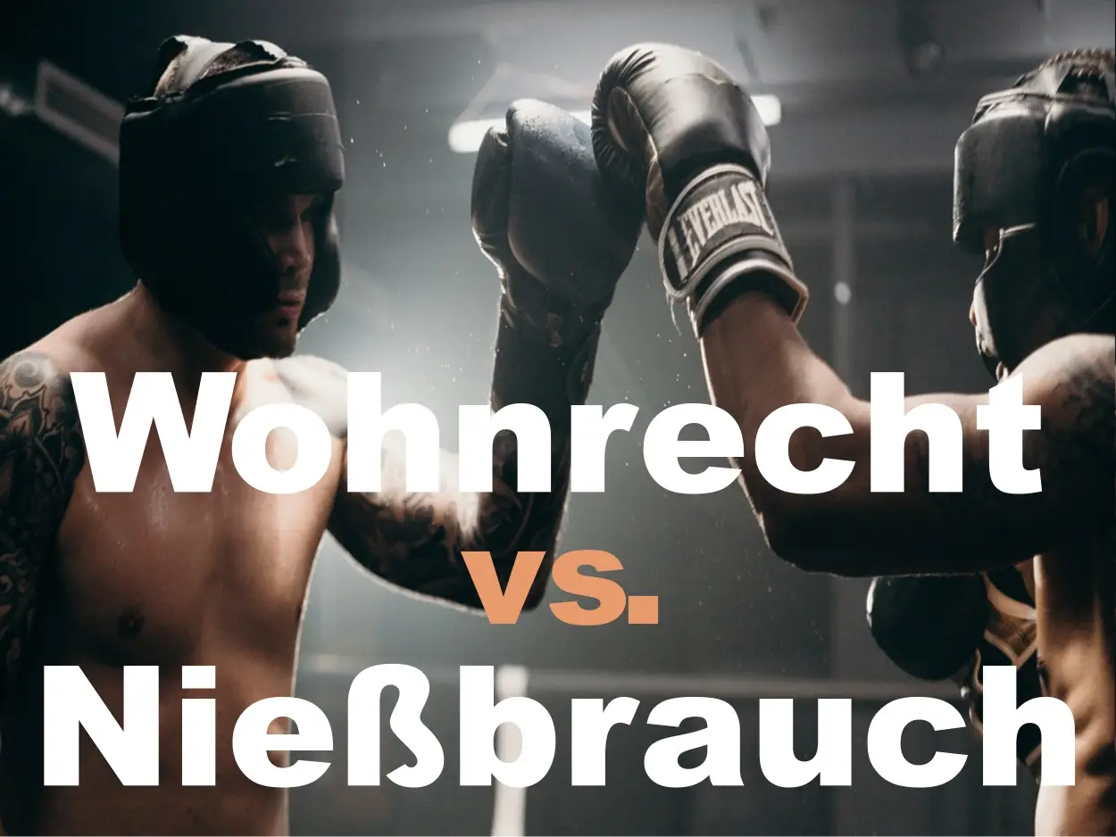 Zwei Boxer im Duell – Symbolbild für den Vergleich Nießbrauch gegen Wohnrecht bei Immobilienverrentung