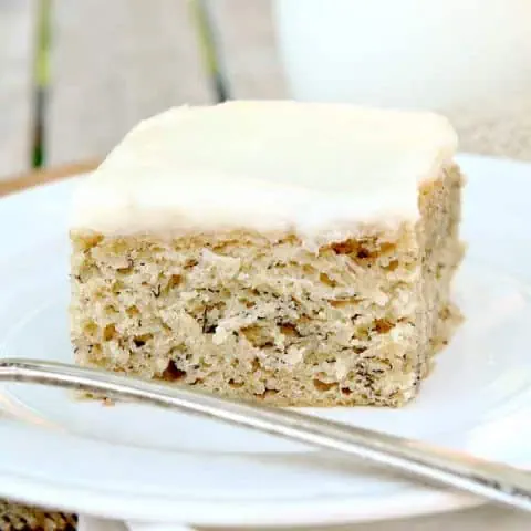 Best Banana Cake with Vanilla Frosting
