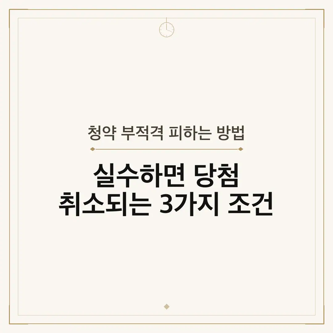 청약 부적격 피하는 방법