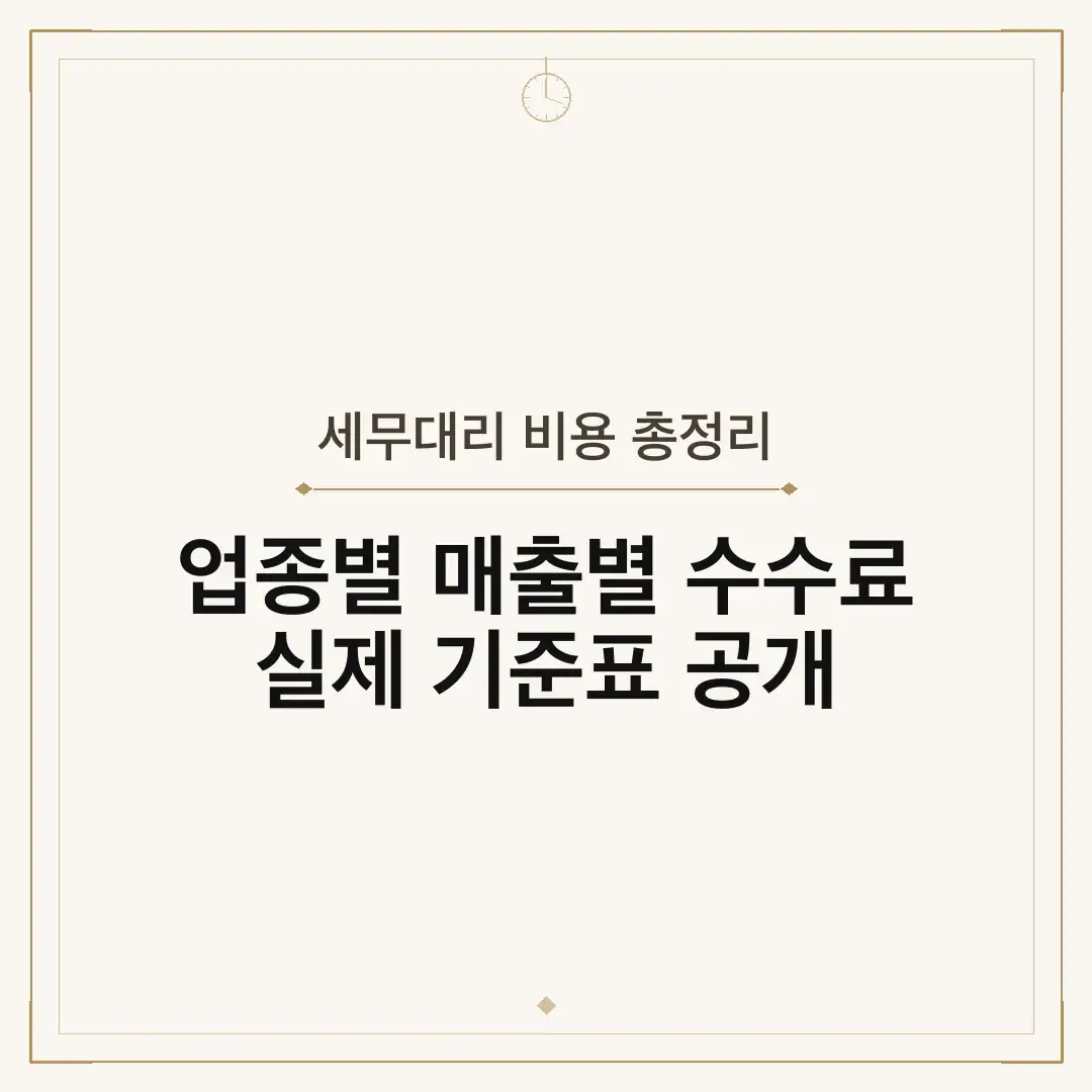 세무대리 비용 총정리
