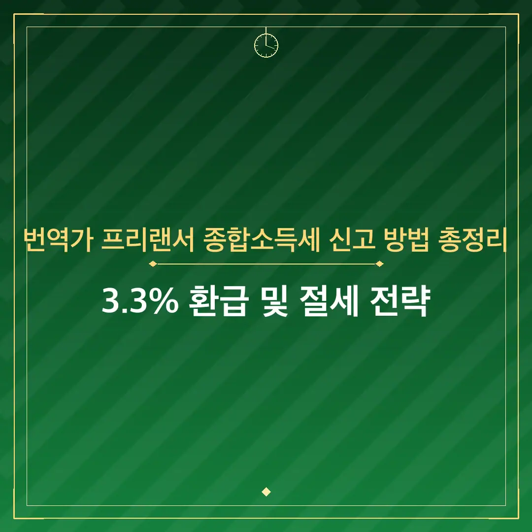 번역가 프리랜서 종합소득세 신고 방법 총정리
