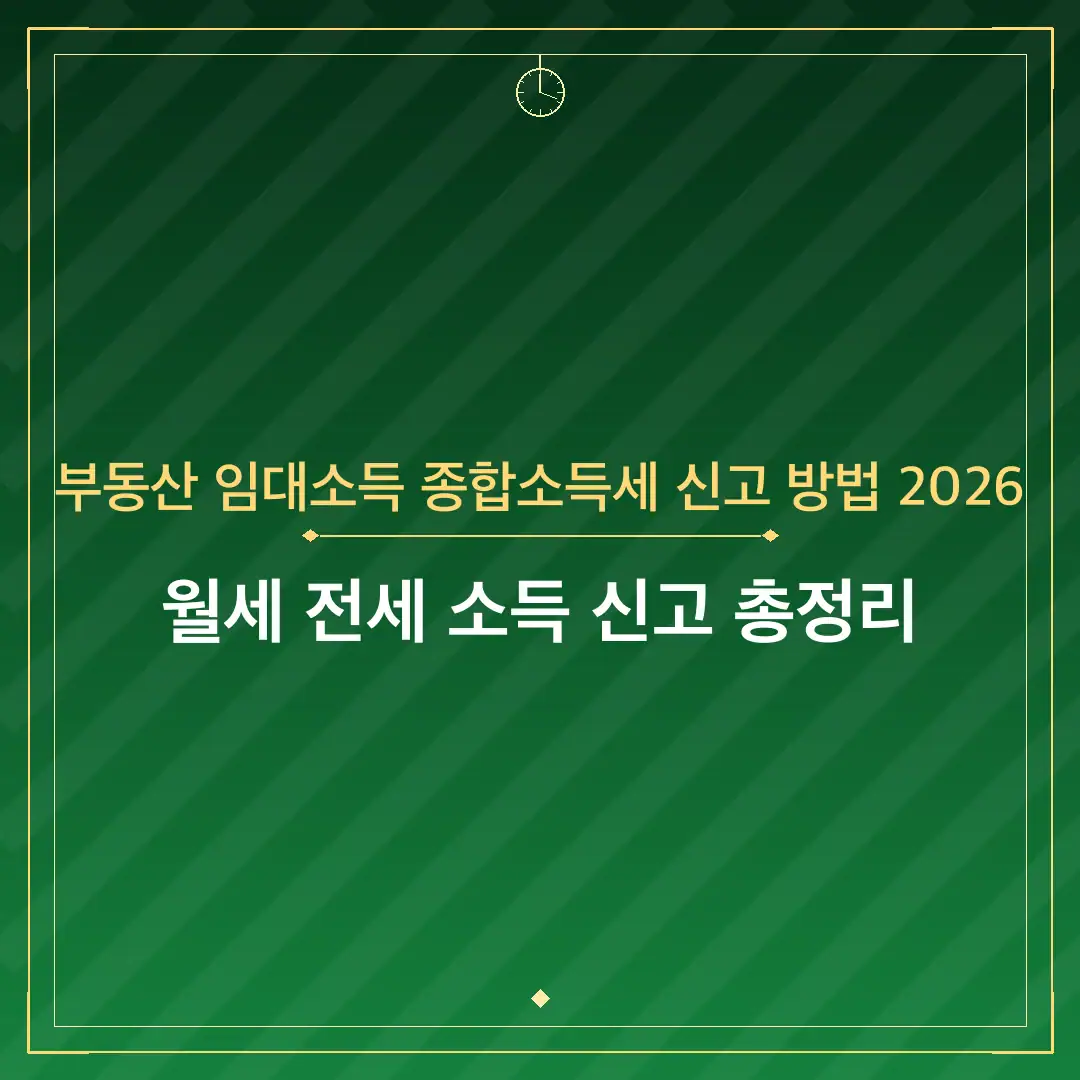 부동산 임대소득 종합소득세 신고 방법 2026
