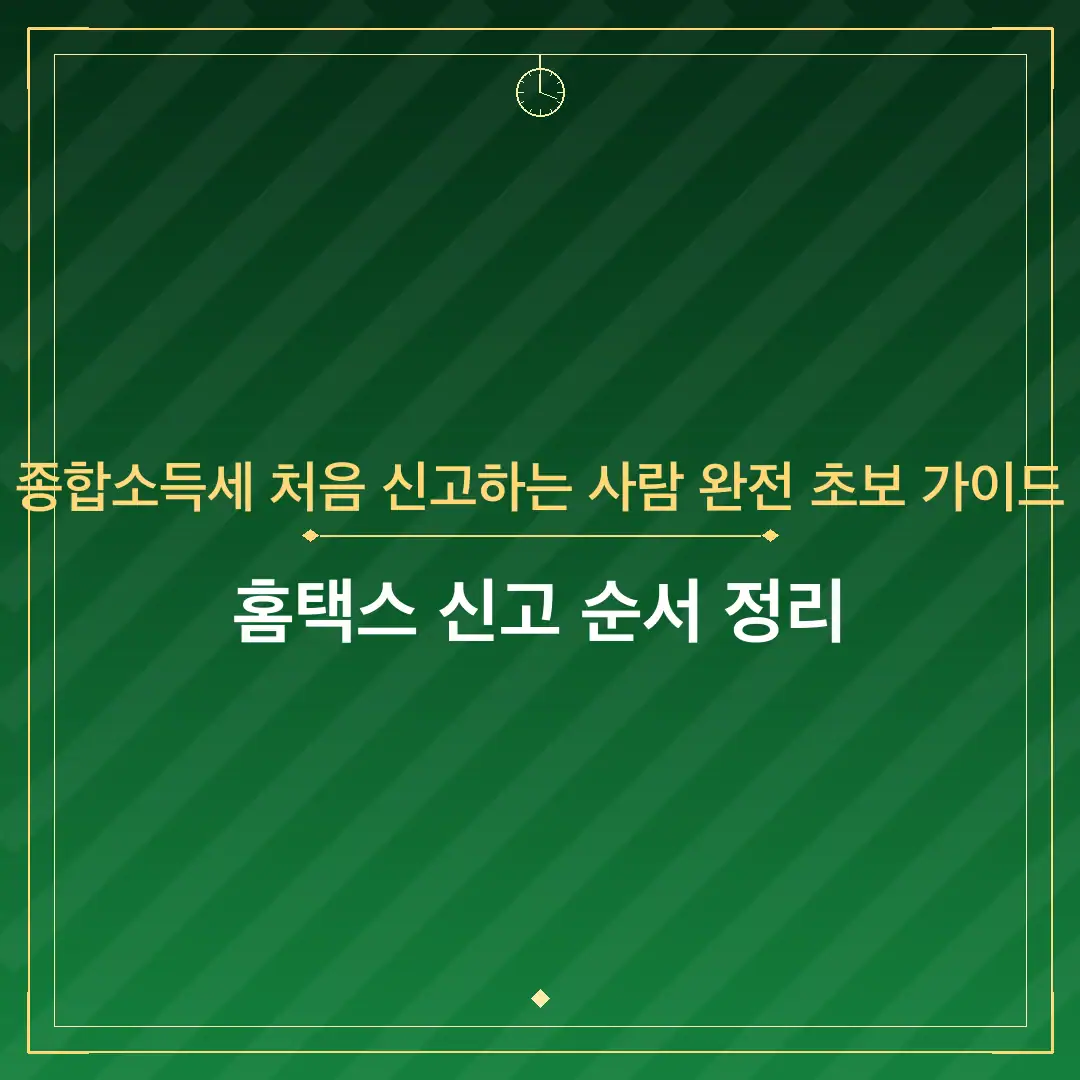 종합소득세 처음 신고하는 사람 완전 초보 가이드