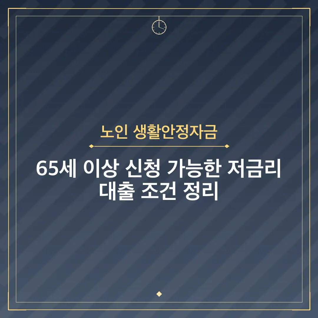 노인 생활안정자금