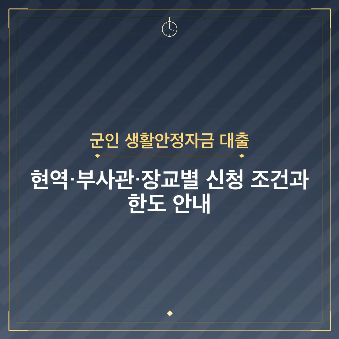 군인 생활안정자금 대출