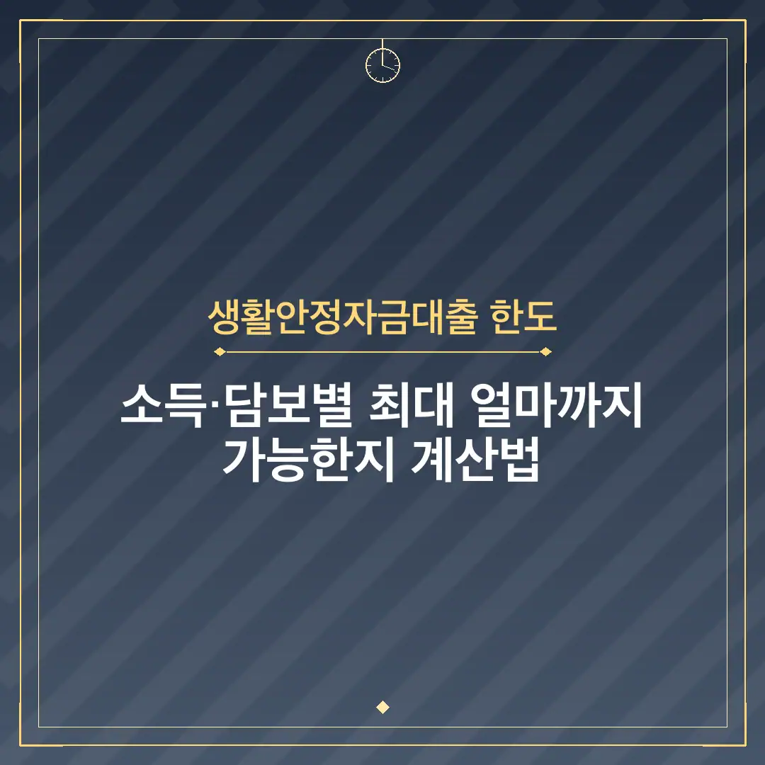 생활안정자금대출 한도