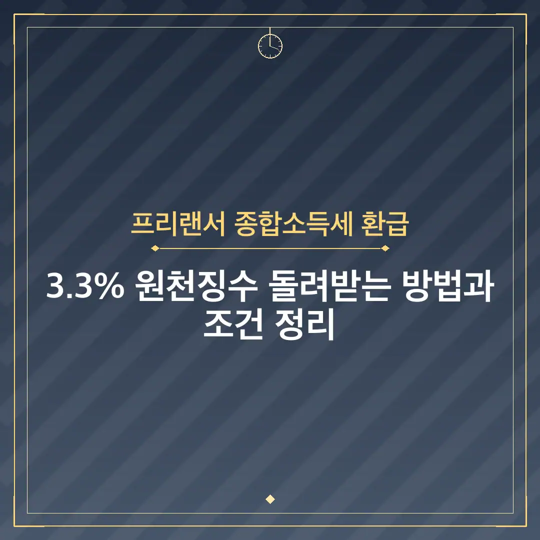 프리랜서 종합소득세 환급