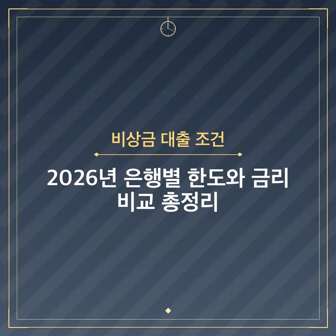 비상금 대출 조건