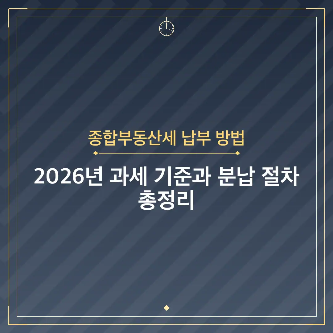 종합부동산세 납부 방법
