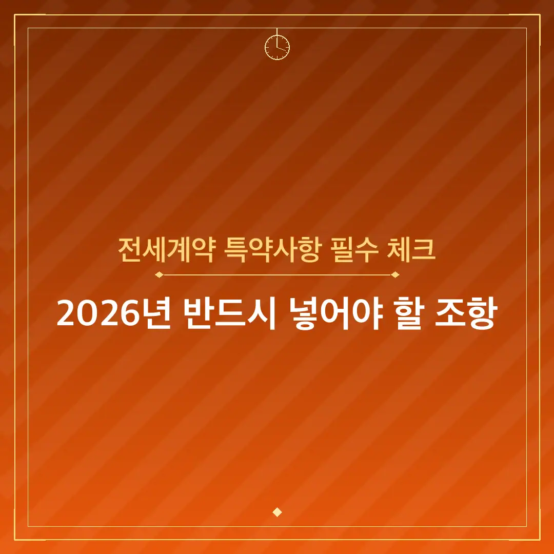 전세계약 특약사항 필수 체크