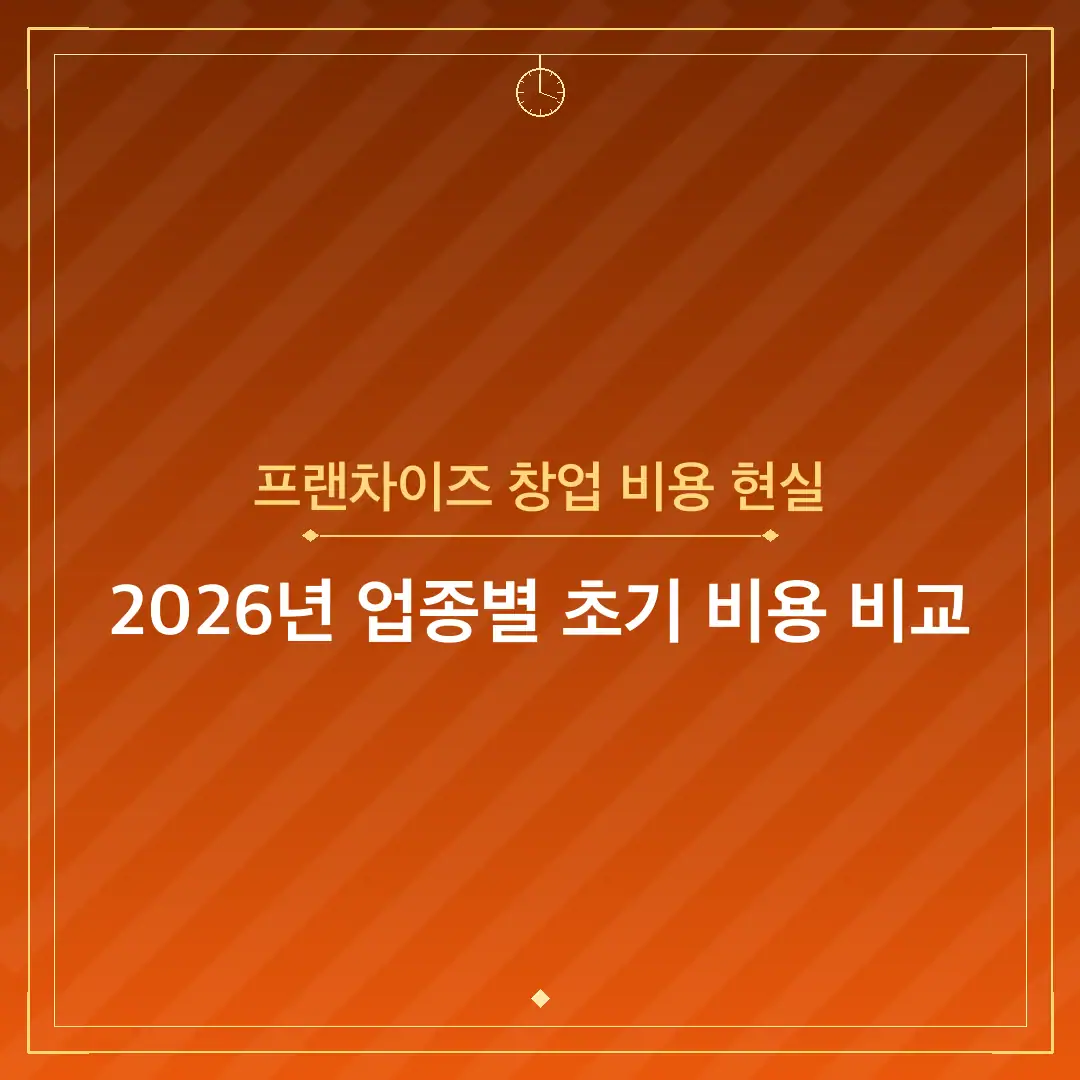 프랜차이즈 창업 비용 현실