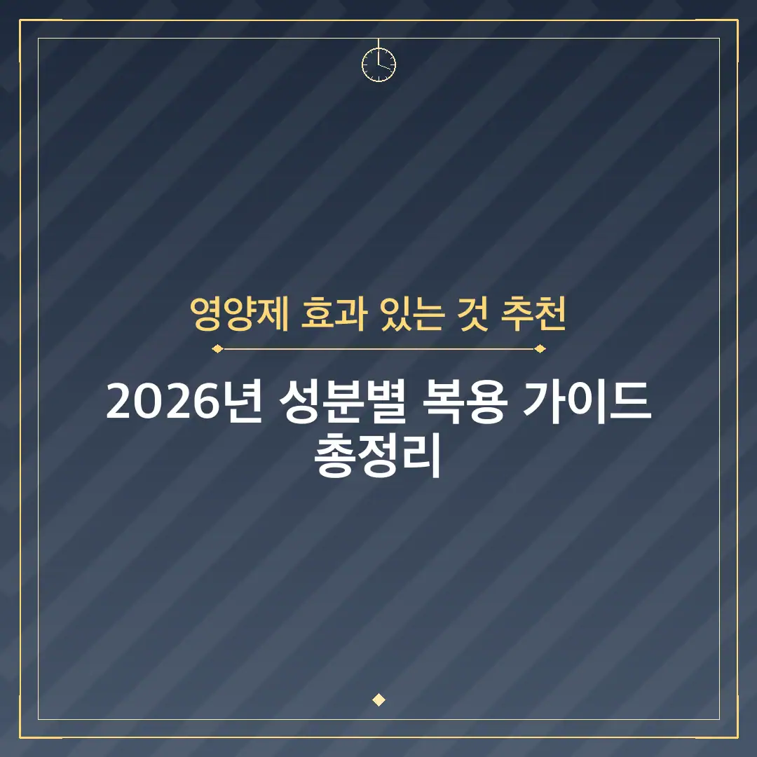 영양제 효과 있는 것 추천