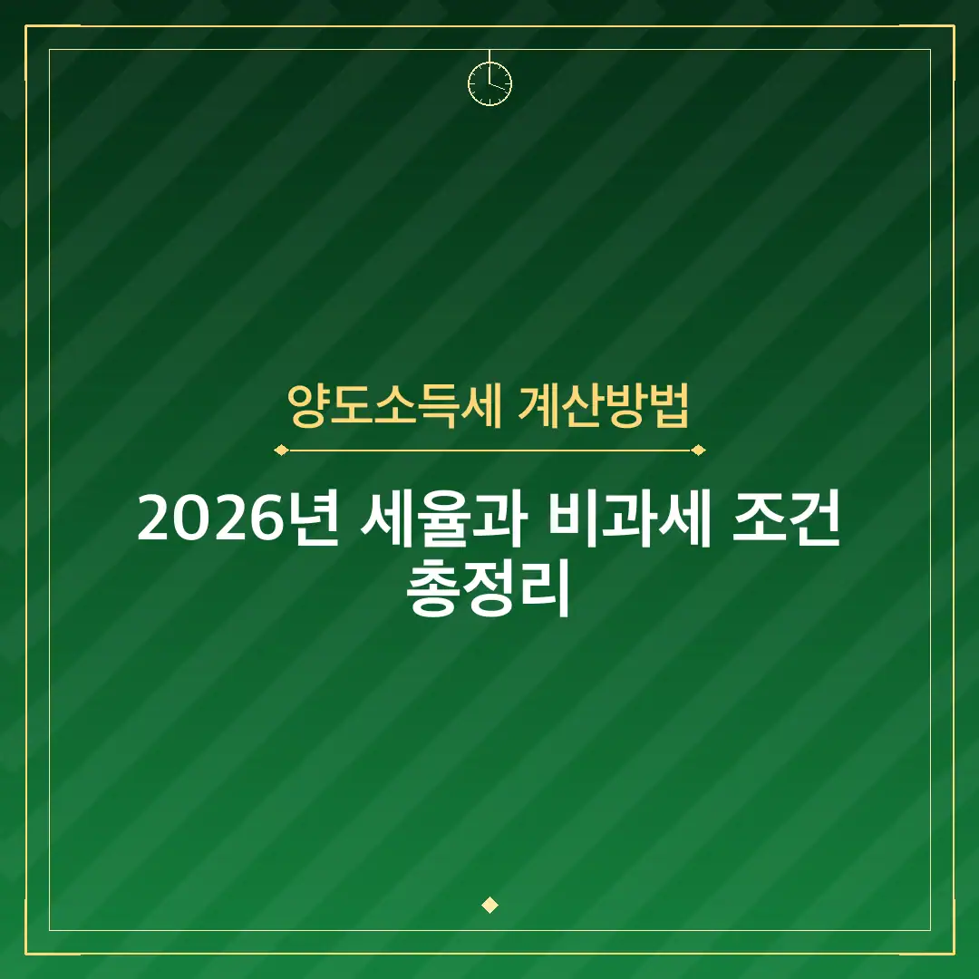 양도소득세 계산방법
