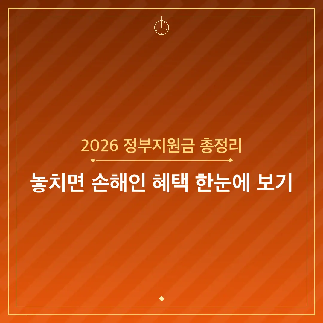 2026 정부지원금 총정리