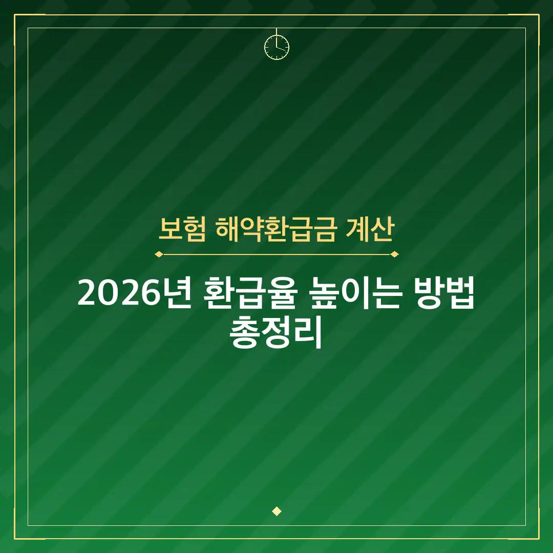 보험 해약환급금 계산