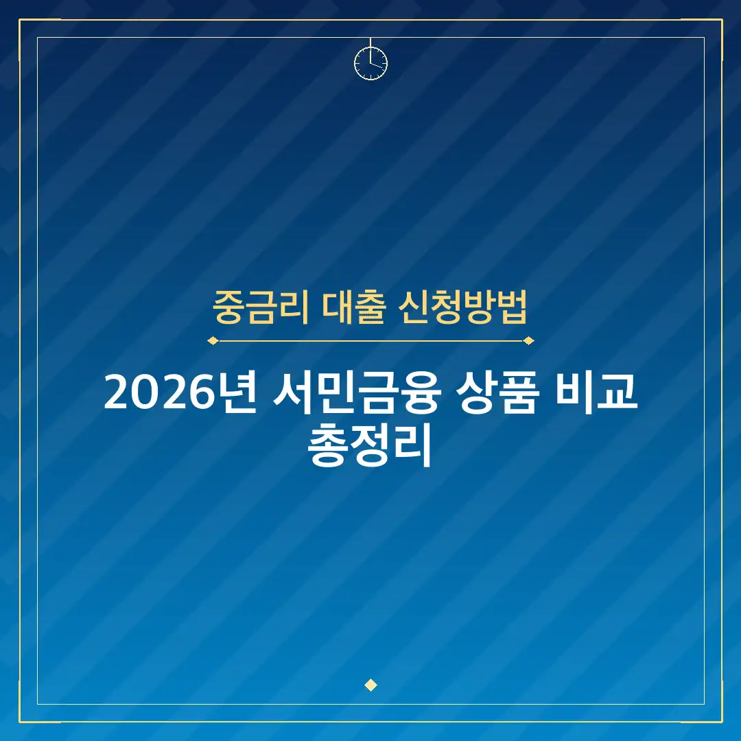 중금리 대출 신청방법
