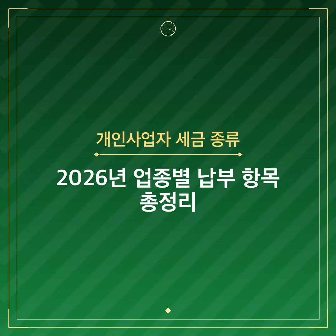 개인사업자 세금 종류