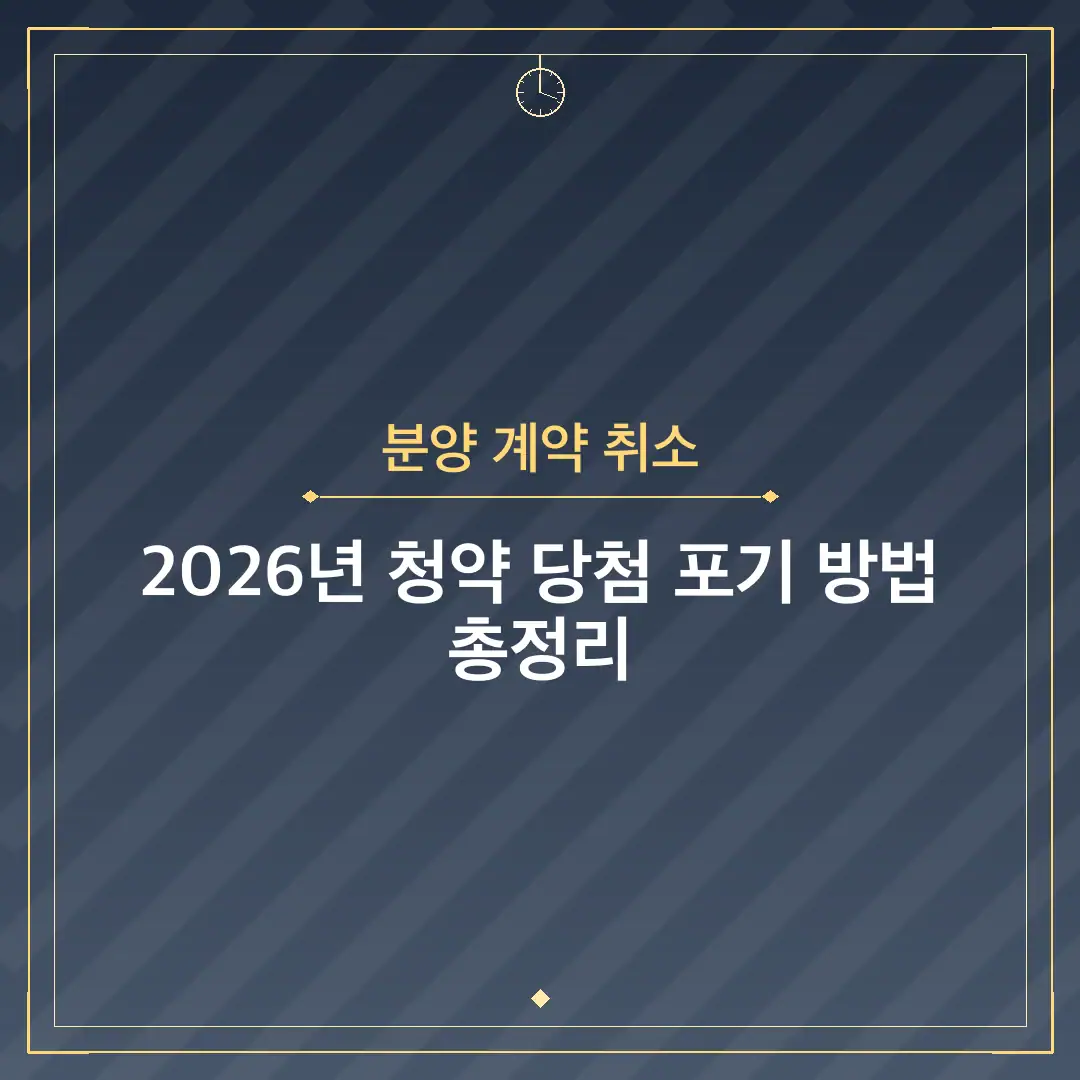분양 계약 취소