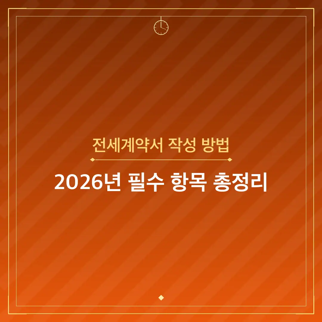 전세계약서 작성 방법