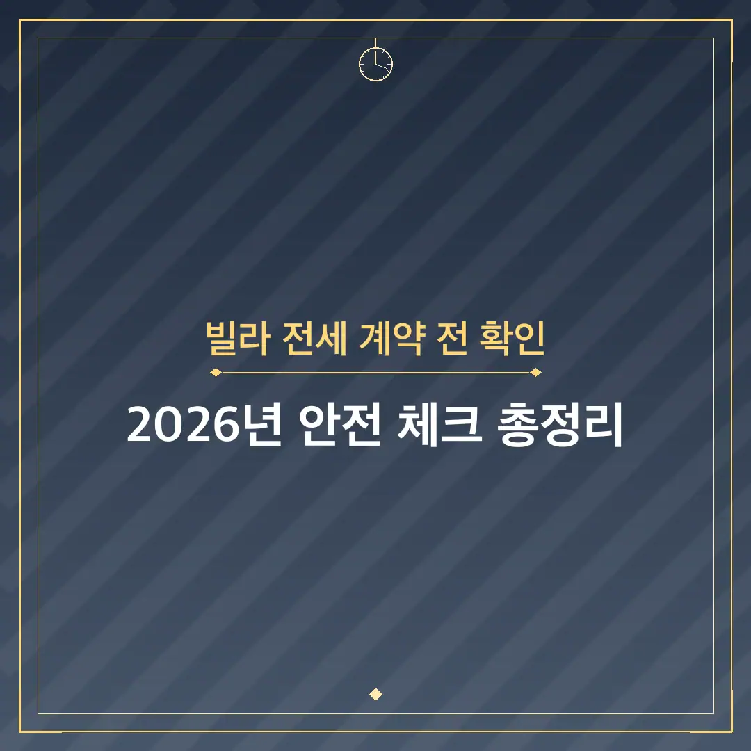 빌라 전세 계약 전 확인