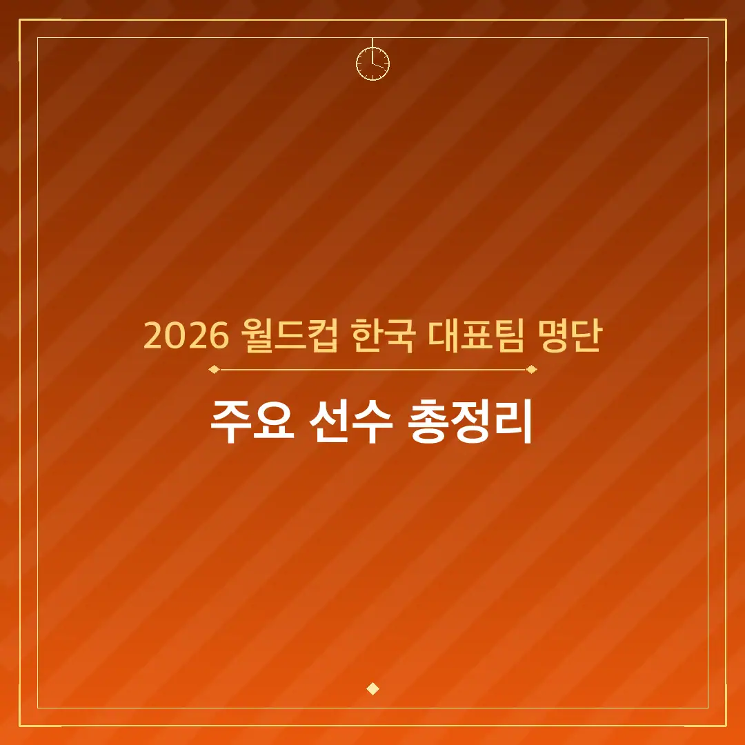 2026 월드컵 한국 대표팀 명단