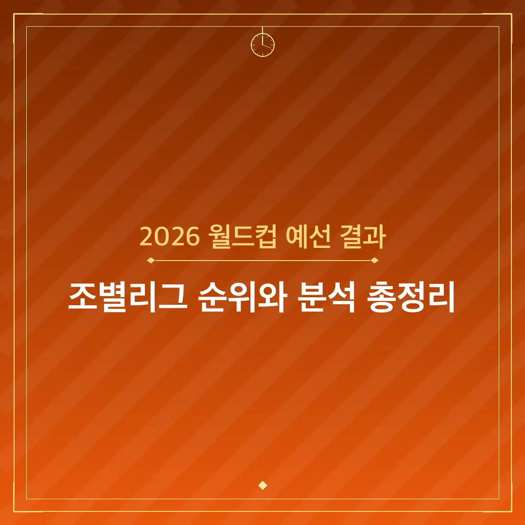 2026 월드컵 예선 결과