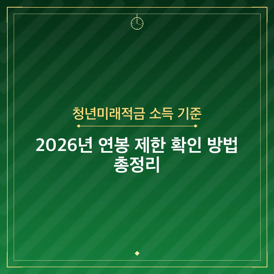 청년미래적금 소득 기준