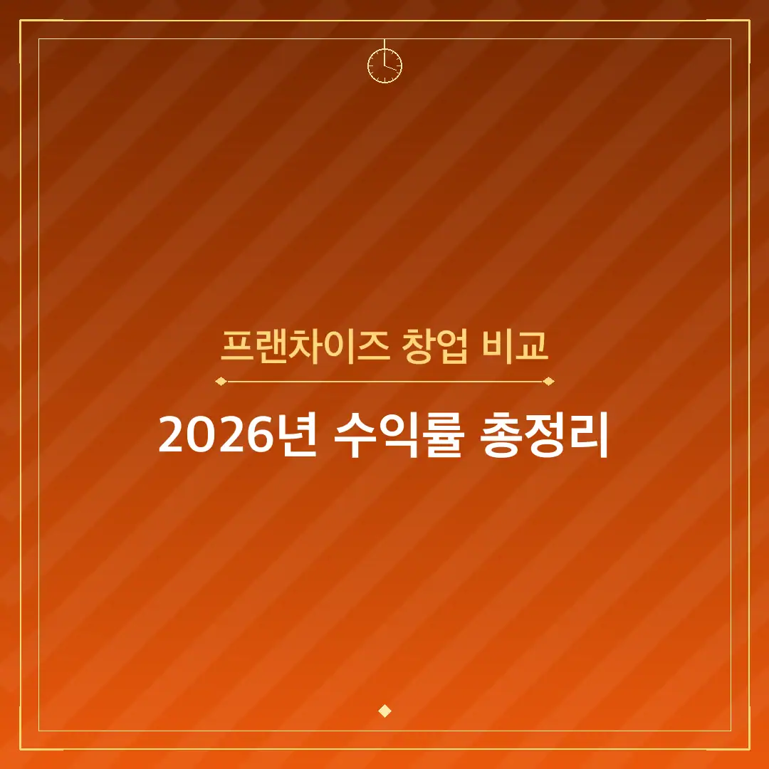프랜차이즈 창업 비교