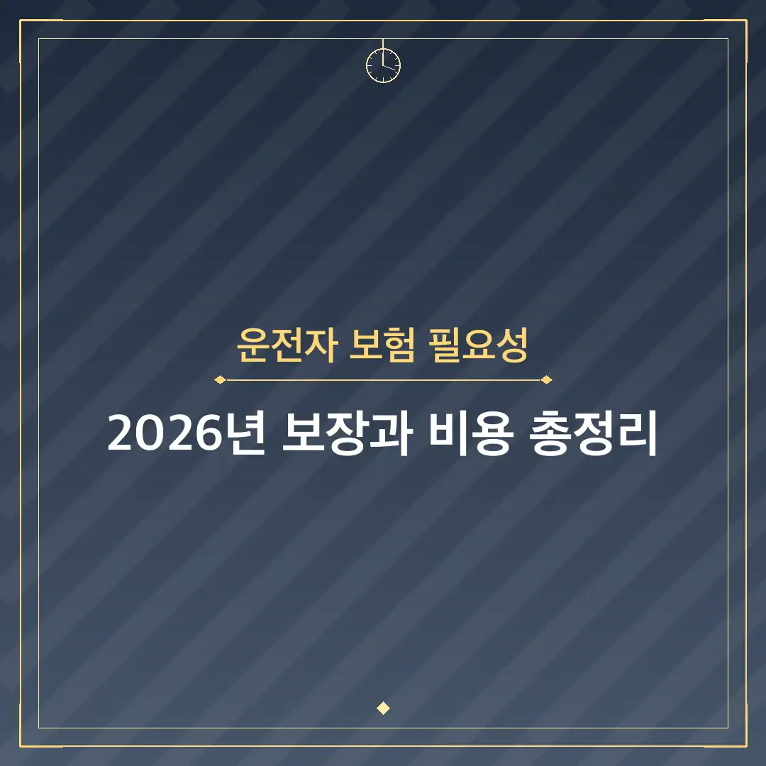 운전자 보험 필요성