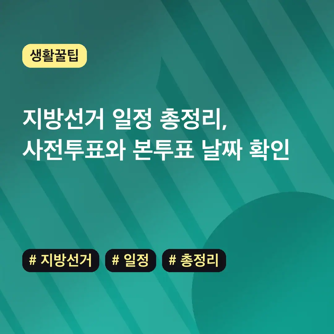 지방선거 일정 총정리
