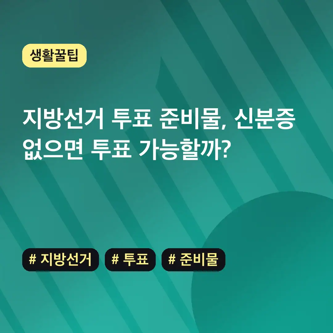 지방선거 투표 준비물