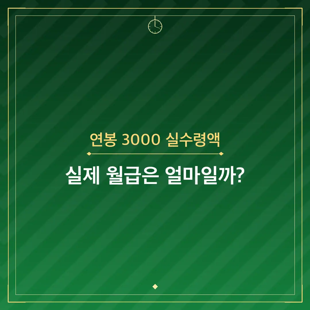 연봉 3000 실수령액