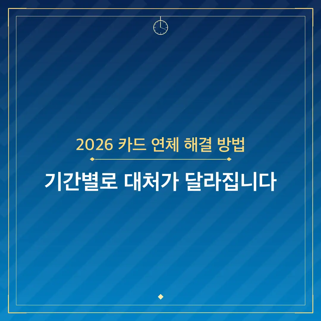 2026 카드 연체 해결 방법