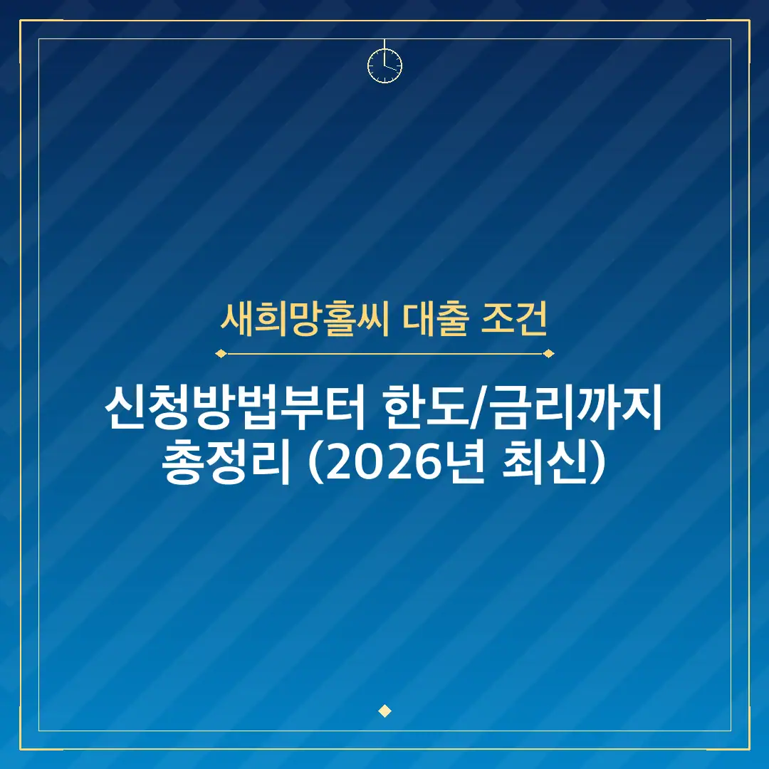 새희망홀씨 대출 조건