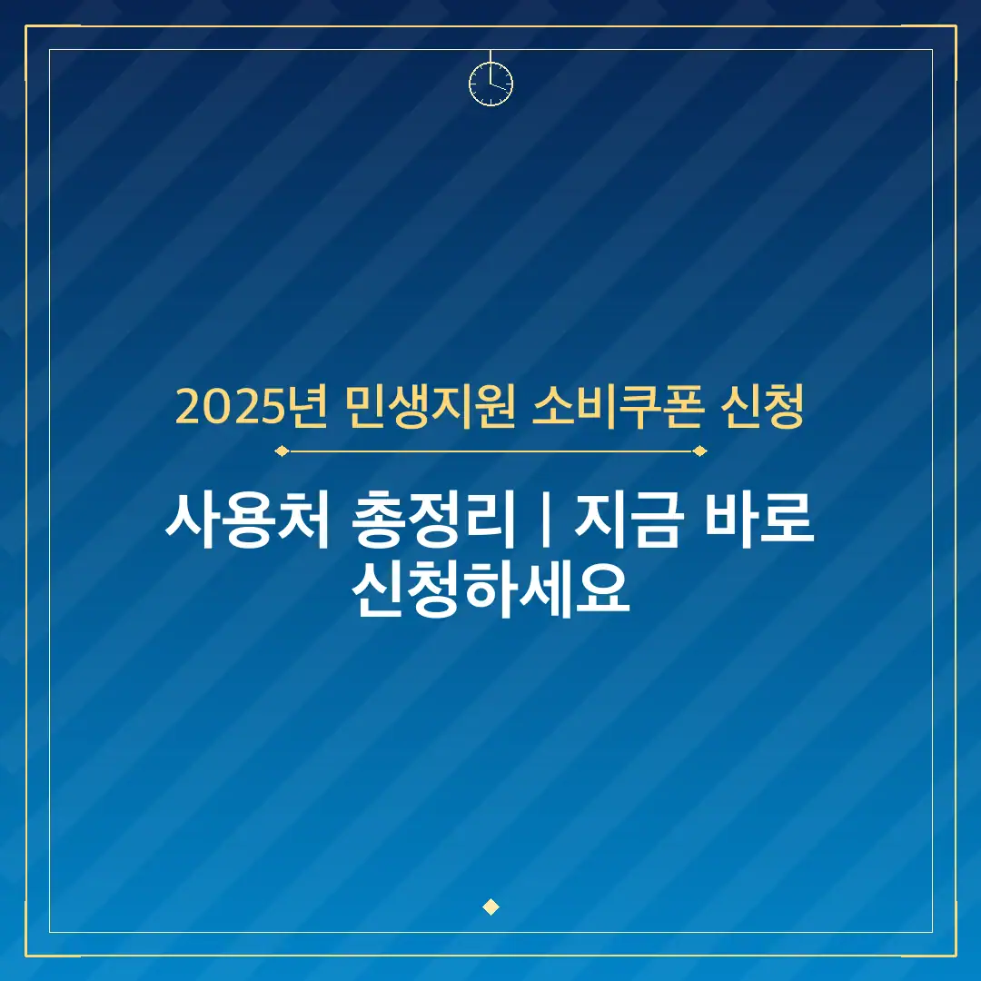 2025년 민생지원 소비쿠폰 신청
