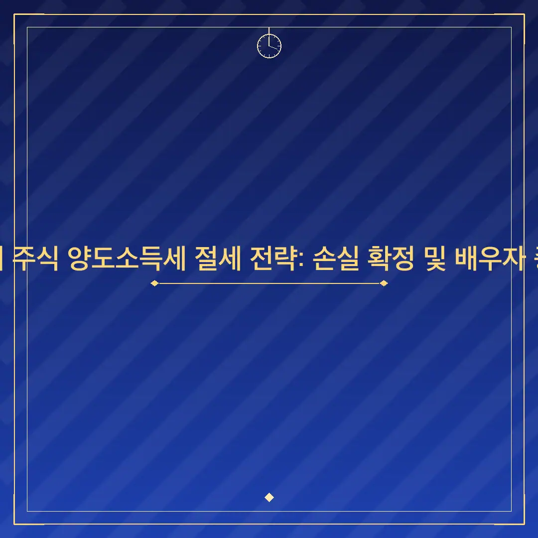 해외 주식 양도소득세 절세 전략: 손실 확정 및 배우자 증여