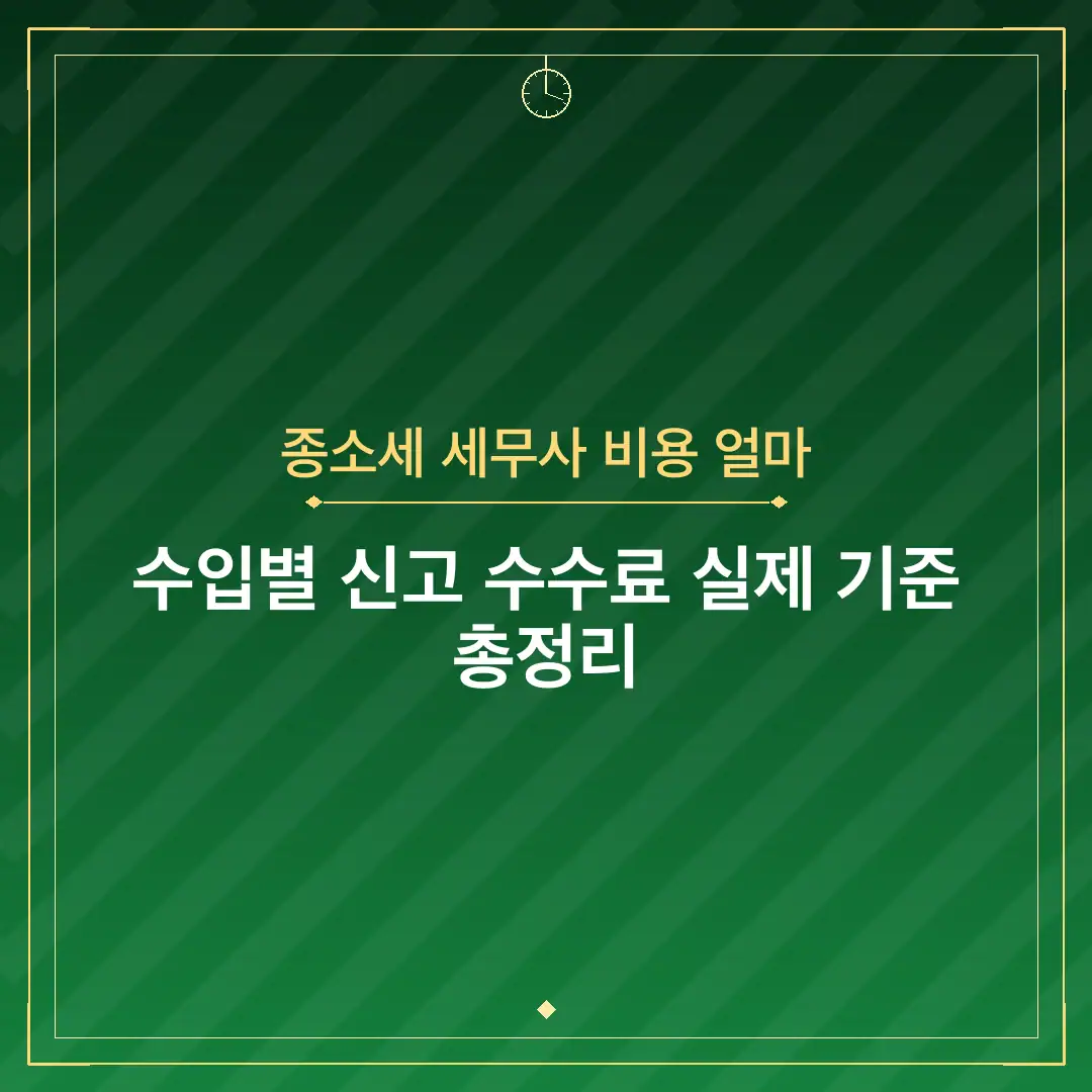 종소세 세무사 비용 얼마