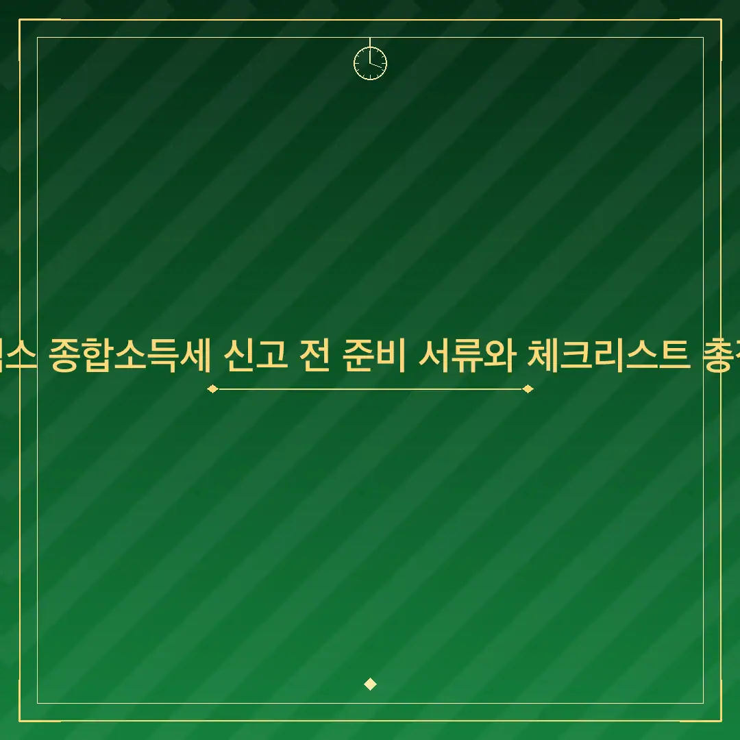 홈택스 종합소득세 신고 전 준비 서류와 체크리스트 총정리
