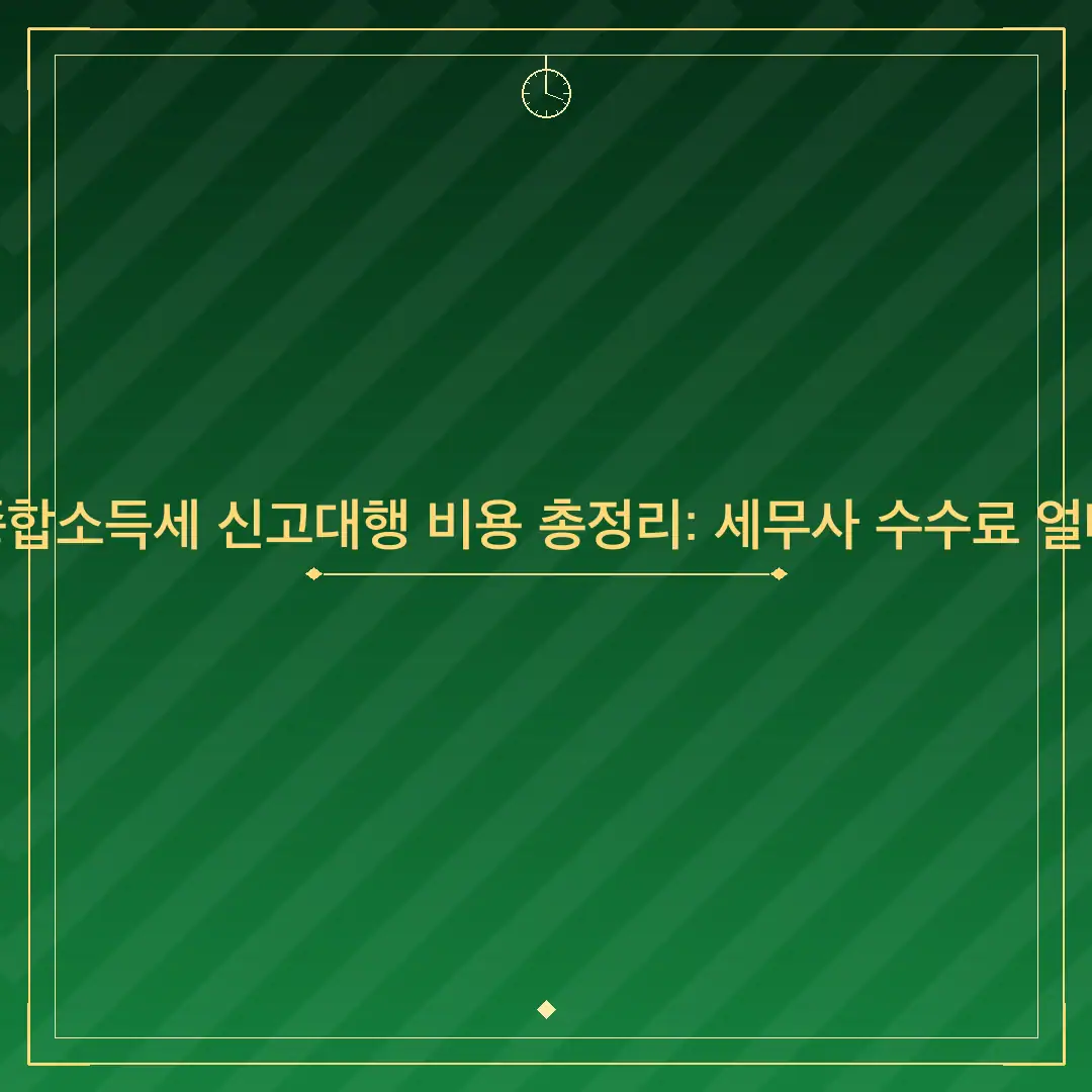 홈택스 종합소득세 신고대행 비용 총정리: 세무사 수수료 얼마나 드나