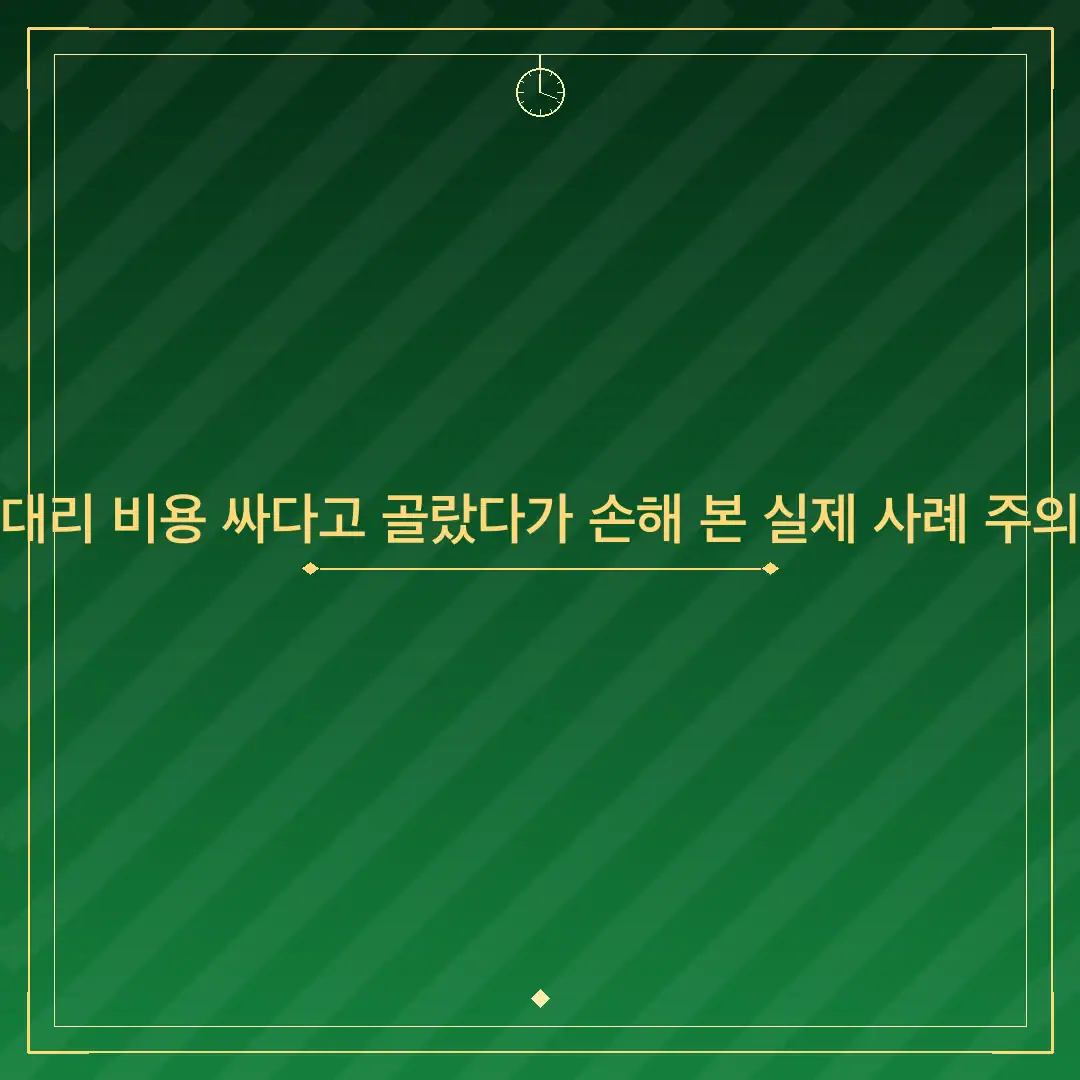 세무대리 비용 싸다고 골랐다가 손해 본 실제 사례 주의사항