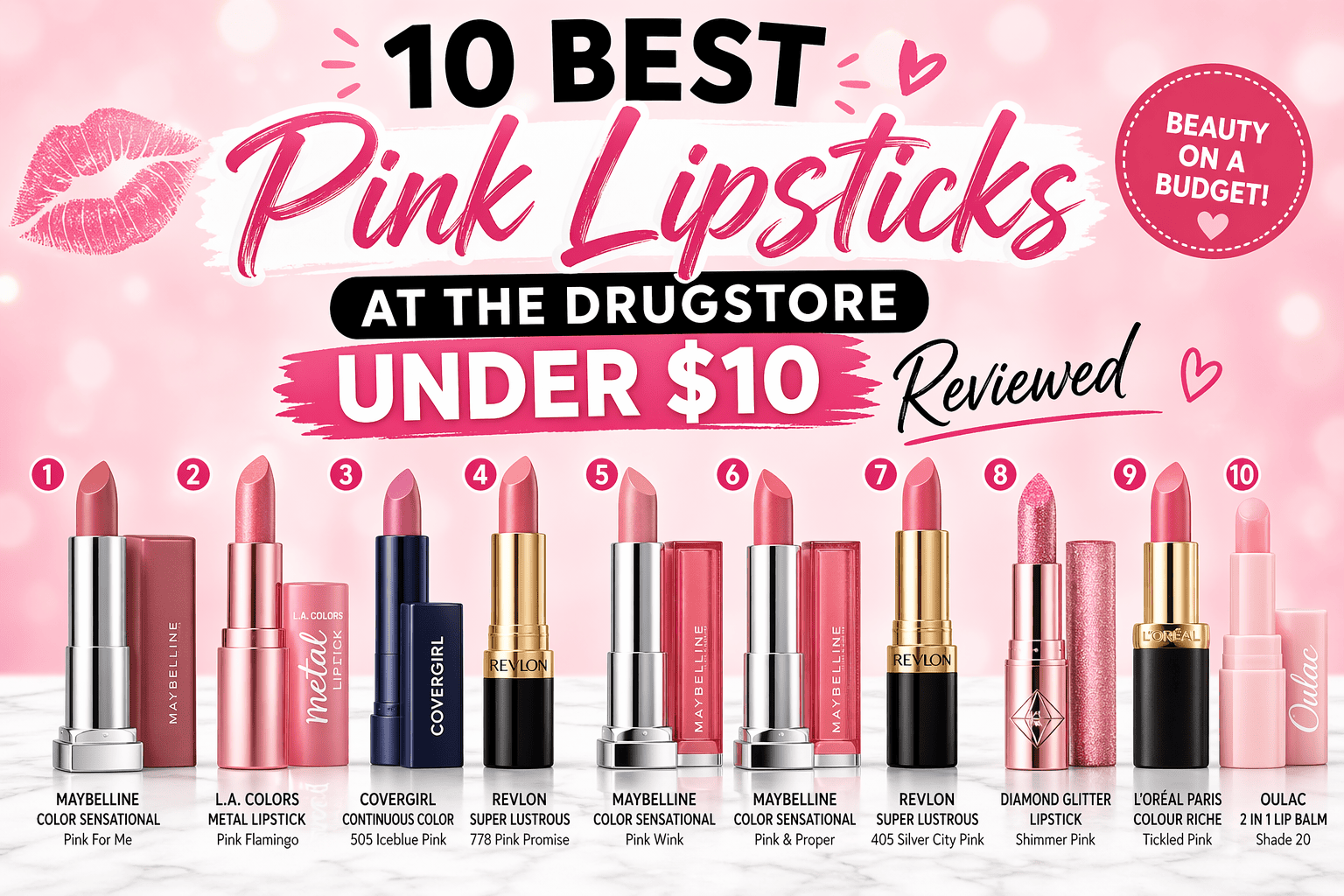10 Best Pink Lipsticks at the Drugstore Under $10 Reviewed