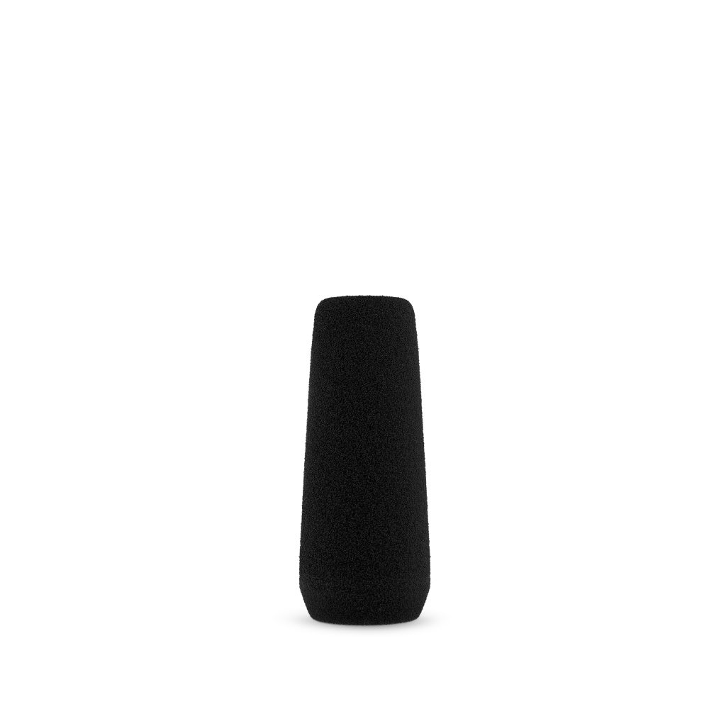Close-up view of semi-open cell foam material construction on shotgun microphone windshield