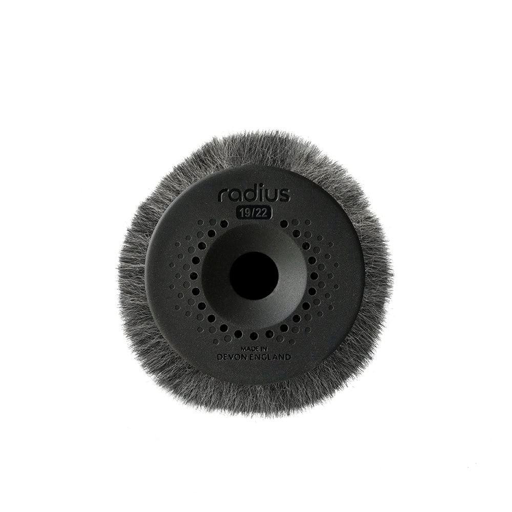 Close-up view of windshield end cap showing pepper pot perforations for acoustic transparency