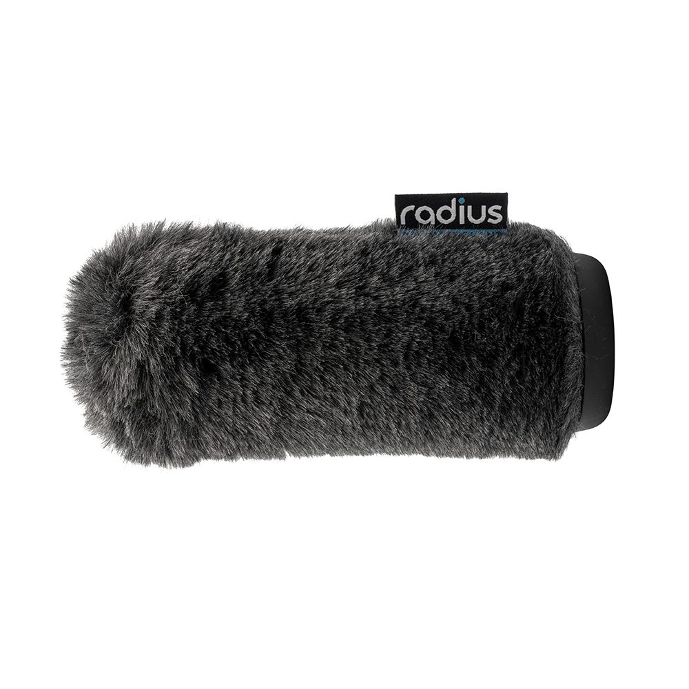18cm slip-on windshield with grey synthetic fur for shotgun microphones